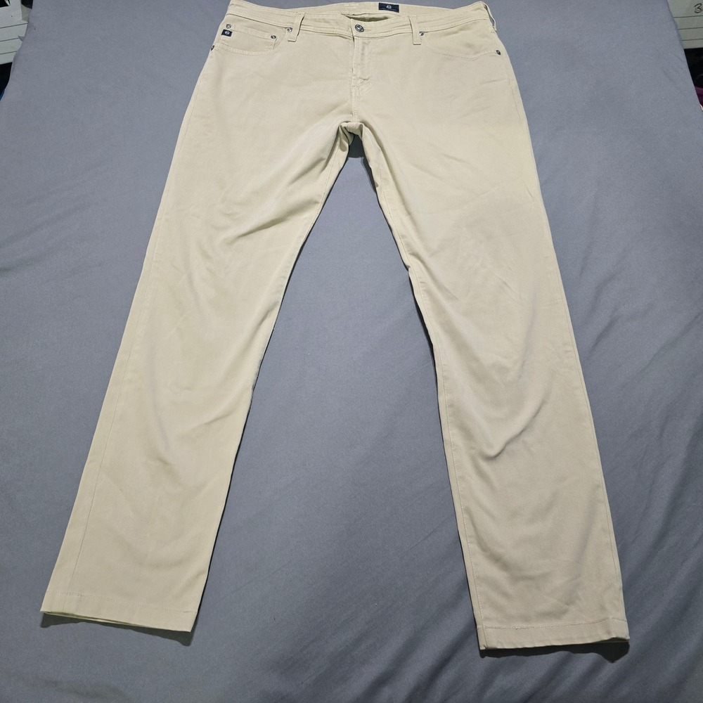 AG Adriano Goldschmied Tellis Pants Mens 38x34 Tan Modern Slim Fit Chino